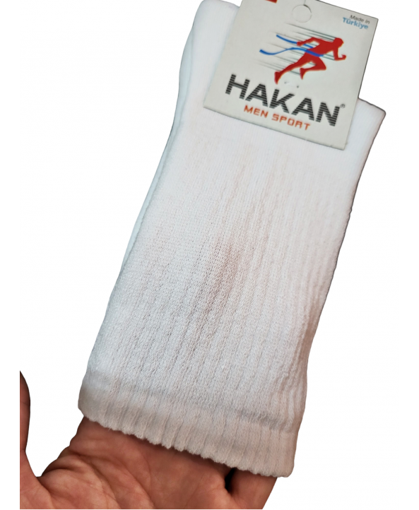 Мъжки къси чорапи рипс бяли Hakan Sport No.40-44